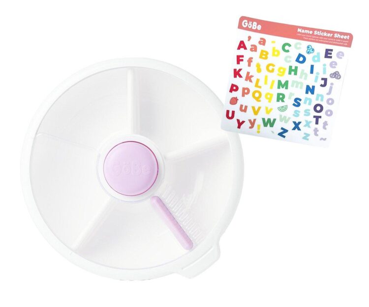 Caja de Almuerzo Grande Snack Spinner Slide con Hoja Pegatinas Taro Purple