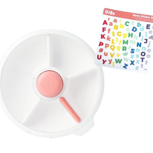 Caja de Almuerzo Grande Snack Spinner Slide con Hoja Pegatinas Coral Pink