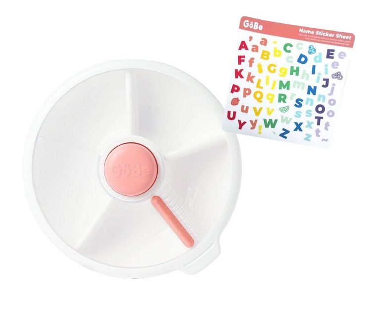 Caja de Almuerzo Grande Snack Spinner Slide con Hoja Pegatinas Coral Pink