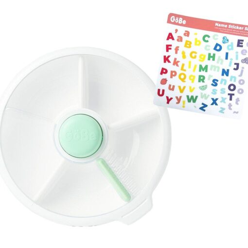 Caja de Almuerzo Grande Snack Spinner Slide con Hoja Pegatinas Mint Green