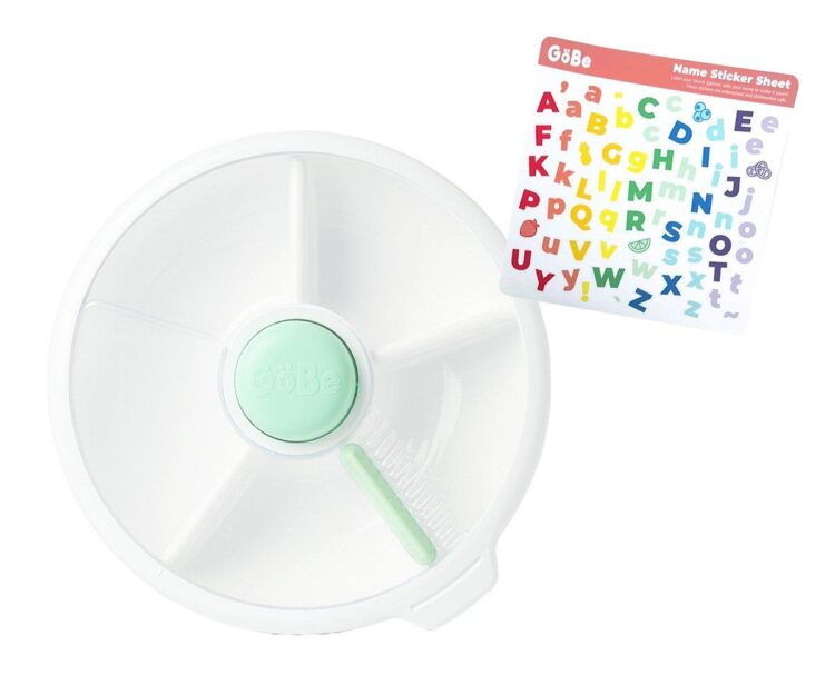Caja de Almuerzo Grande Snack Spinner Slide con Hoja Pegatinas Mint Green
