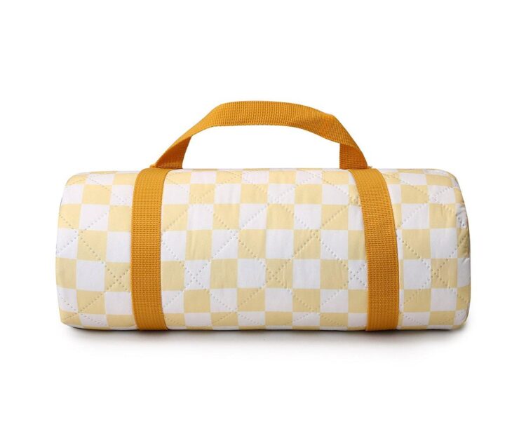 Manta Picnic Stripes Yellow Chess