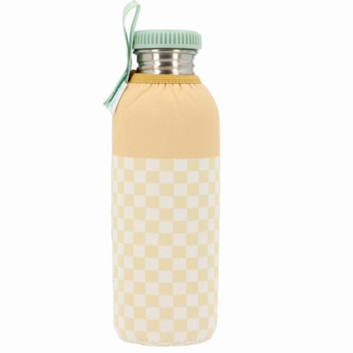Botella Acero con Funda Stripes Yellow Chess Personalizable 750ml