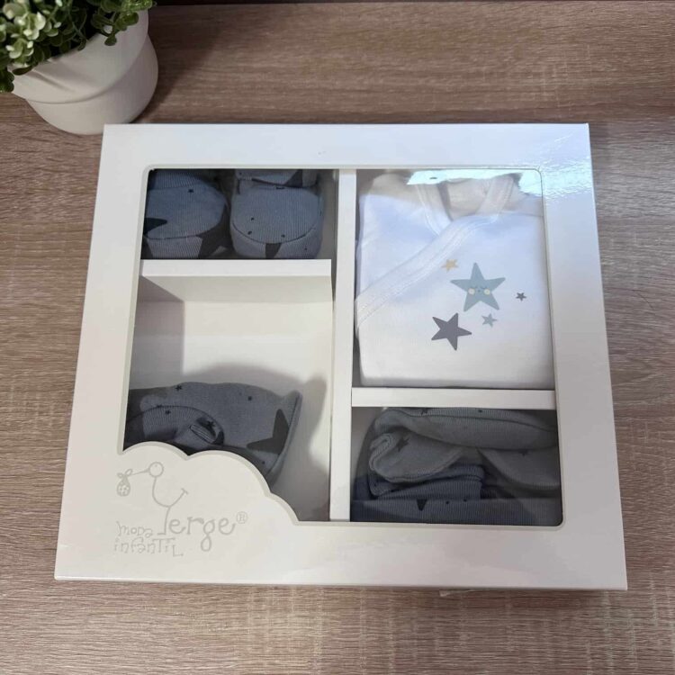 Set nacimiento 4 estrellas gris ranita - Imagen 2